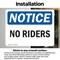 Signmission No Riders, 5 in W x Rectangle, Vinyl Decal OS-2PACK-NS-D-35-L-14781 - alternate 6